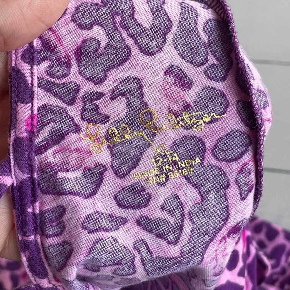 Lilly Pulitzer Purple Berry Leopard Animal Print Jena‎ Dress - Size XL (12/14) - Picture 6 of 8